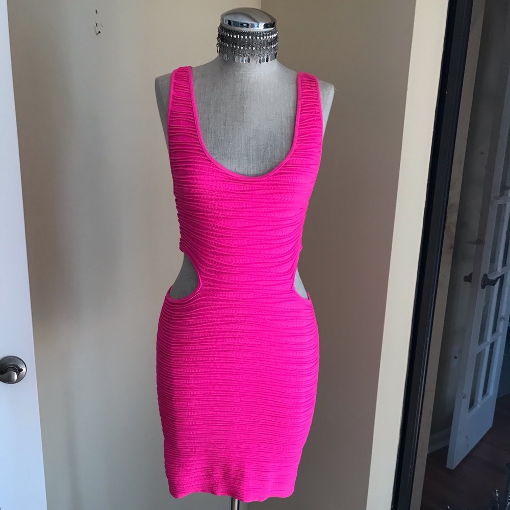 Forever 21 pink cut out mini dress